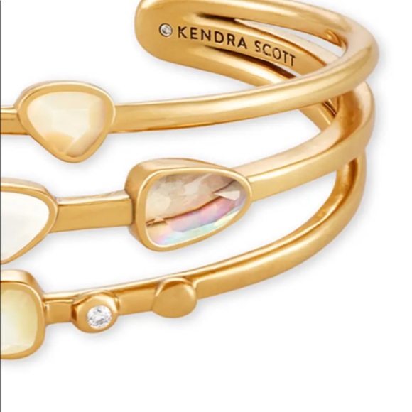 NWT Kendra Scott Trio Band, Ivy Statement Bracelet, GOLD WHITE MIX, - Picture 4 of 6